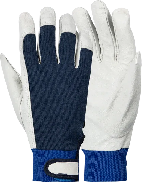 50mm 2.5'' Drivers cotton back   elastic Velcro close pig skin leather multi-purpose gloves