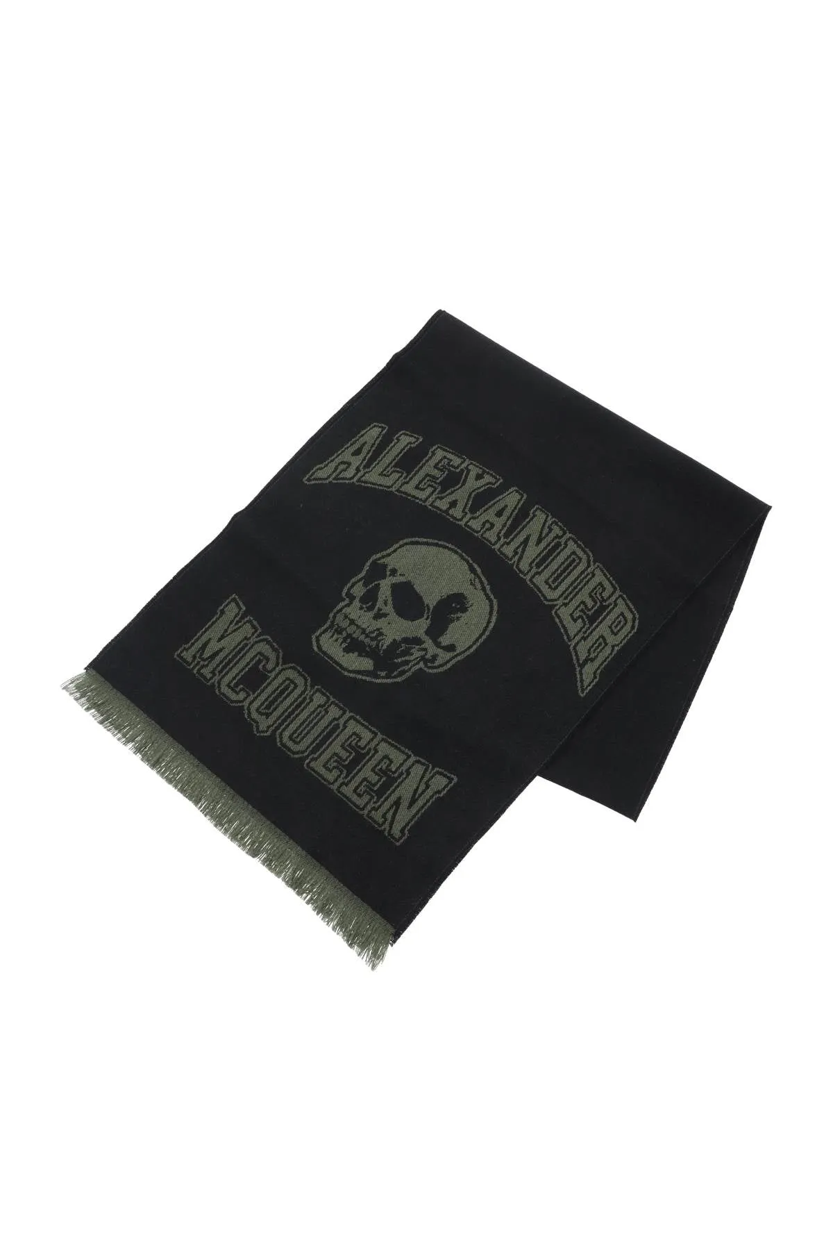 Alexander Mcqueen Varsity Logo Wool Scarf