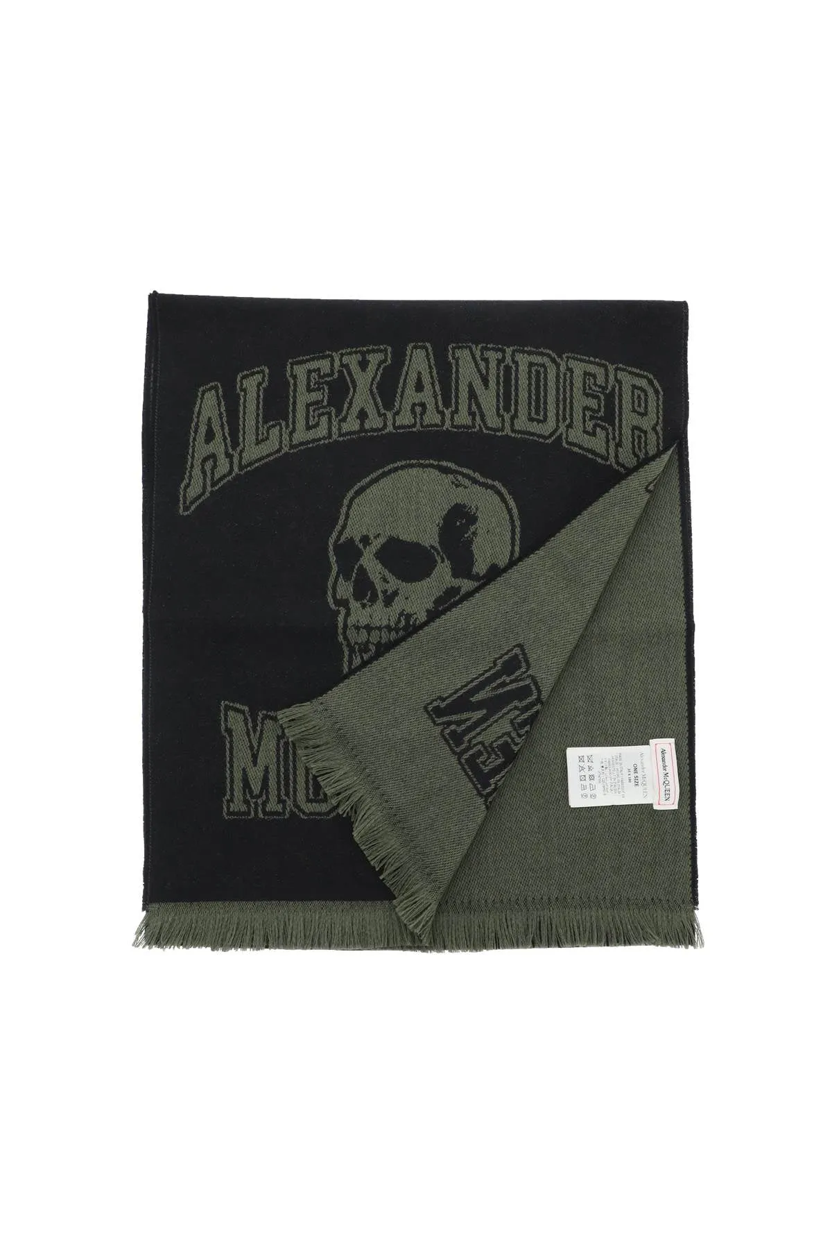 Alexander Mcqueen Varsity Logo Wool Scarf