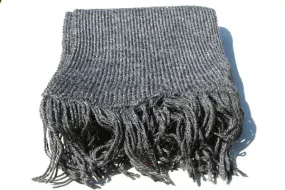 Alpaca Hand Knitted Scarf in Charcoal