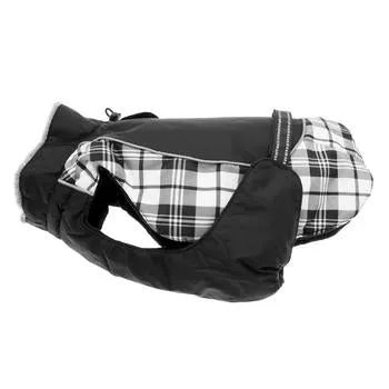 Alpine All Weather Dog Coat - Black & White Plaid