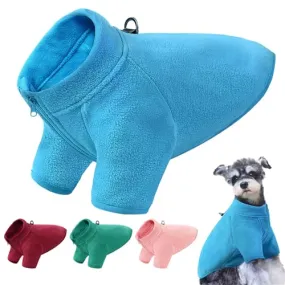 AOFITEE Dog Fleece Sweater, Small Dog Sweater, Stretch Dog Sweaters for Small Dogs Girl Boy, Fleece Dog Vest Puppy Sweater, Lightweight Dog Winter Jacket Sweatshirt with D-Ring and Turtleneck, XS