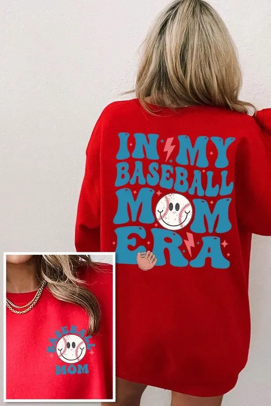 Baseball Mom Front Back Graphic Fleece Sweatshirts