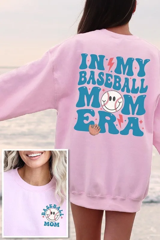 Baseball Mom Front Back Graphic Fleece Sweatshirts