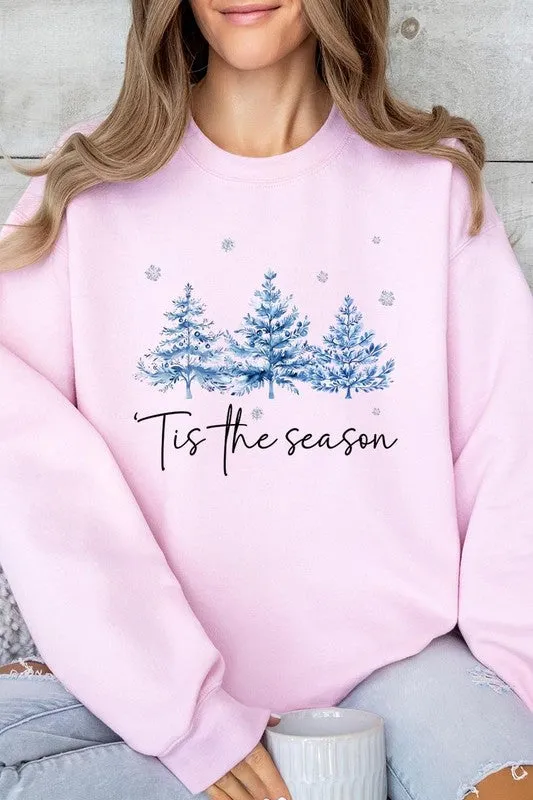 Blue Christmas Trees Tis the season Sweatshirts