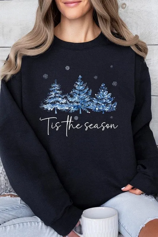 Blue Christmas Trees Tis the season Sweatshirts