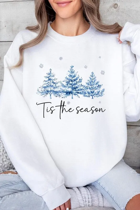 Blue Christmas Trees Tis the season Sweatshirts