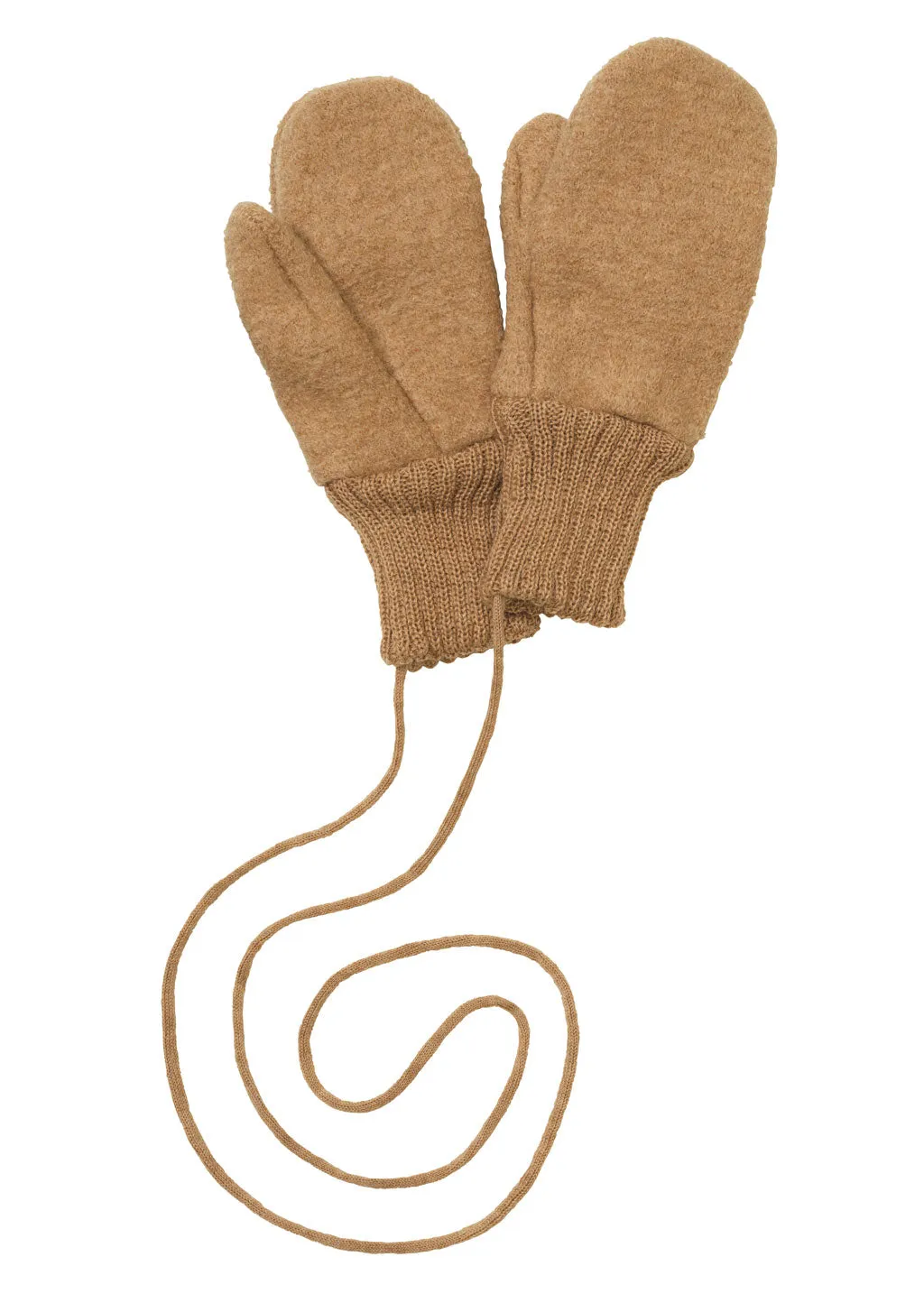 Boiled Merino Wool Gloves - caramel