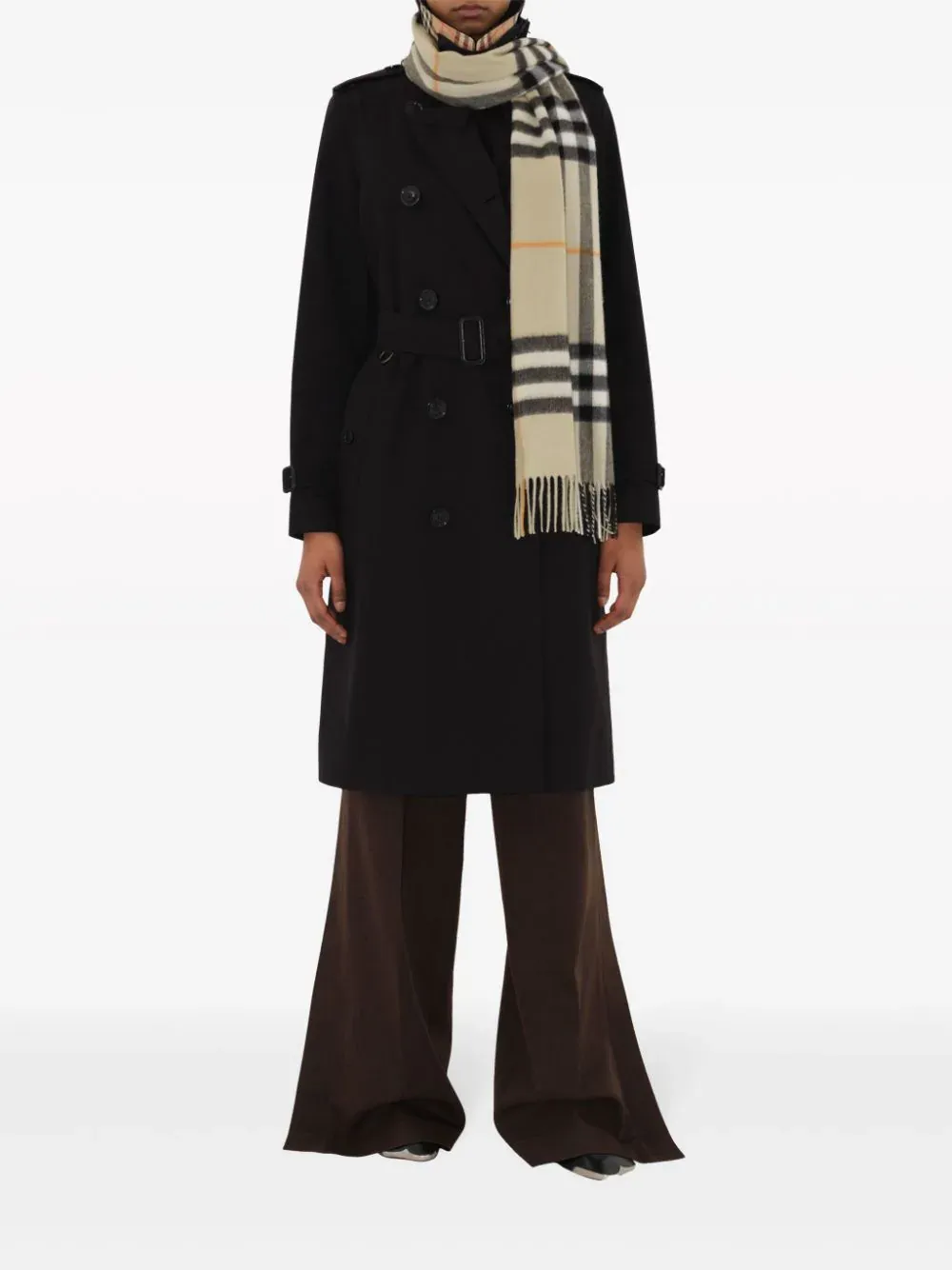 BURBERRY - Unisex Check Cashmere Scarf