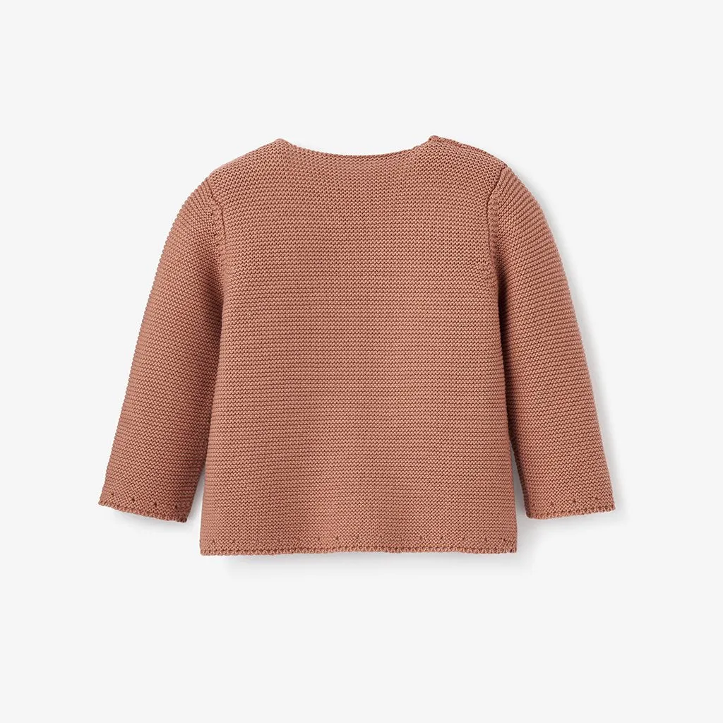 Cable Garter Knit Sweater, Rust