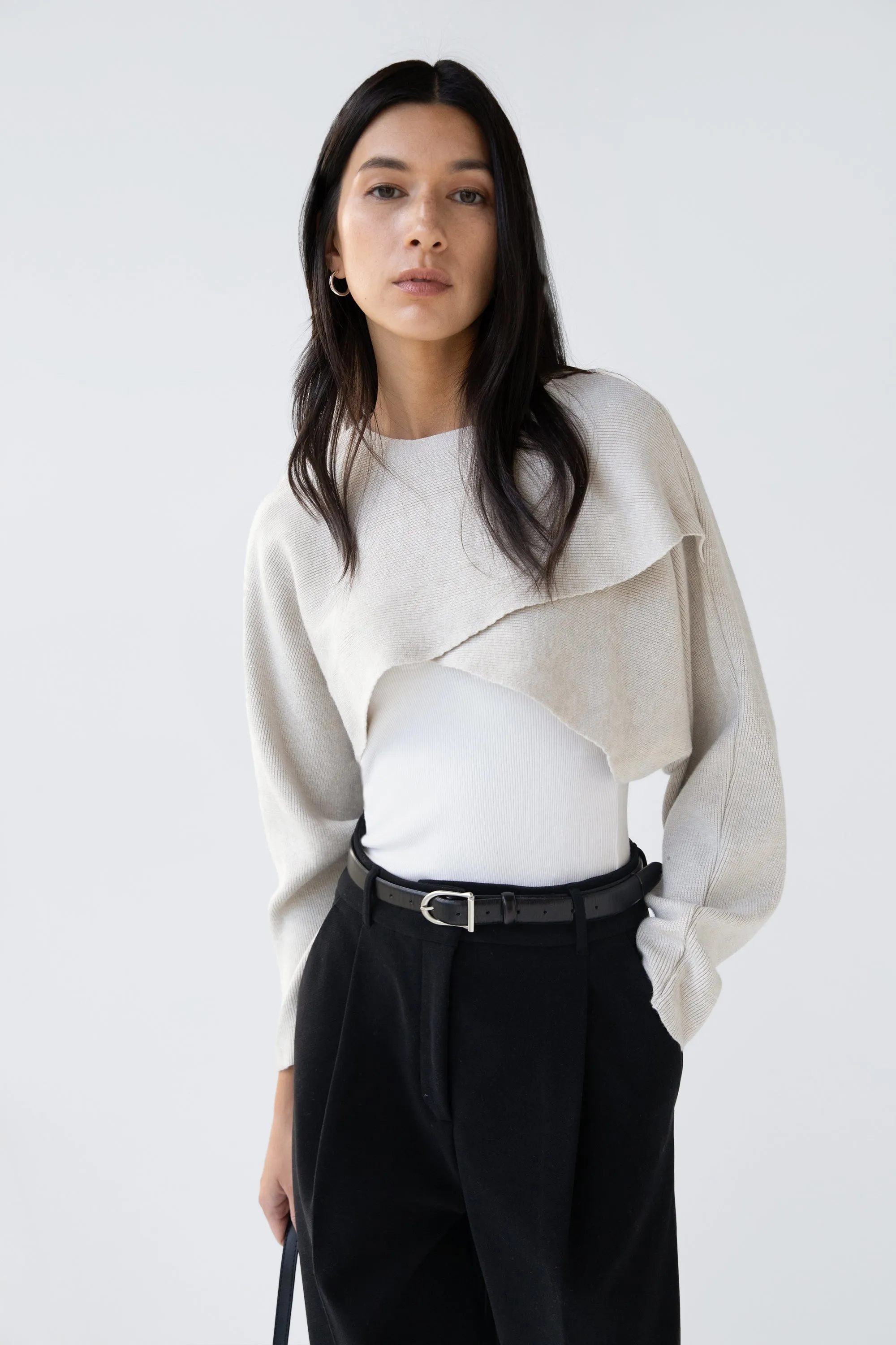 CROPPED SHRUG SWEATER