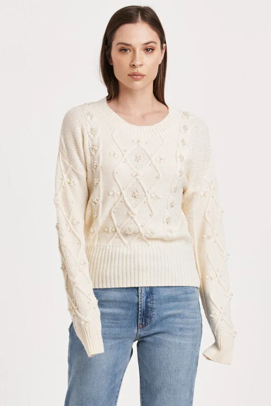 Dania Pearly Cable Knit Sweater