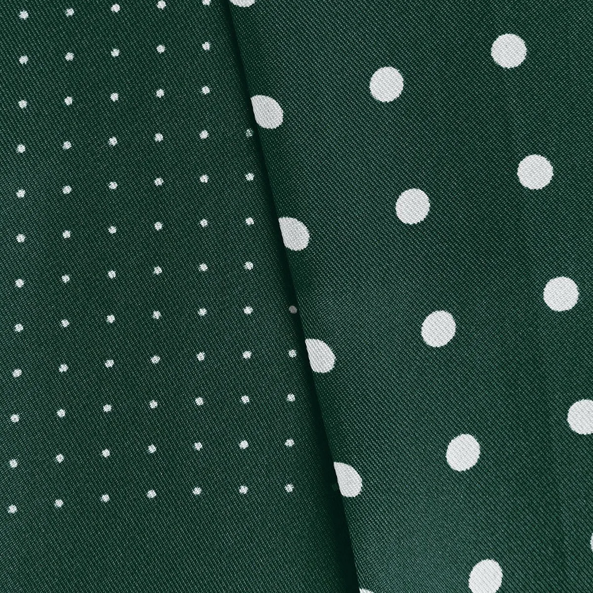 Dark Green & White Spot Silk Tubular Scarf