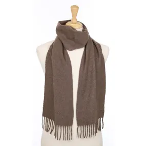 Donkey Brown Fringed Cashmere Woven Scarf