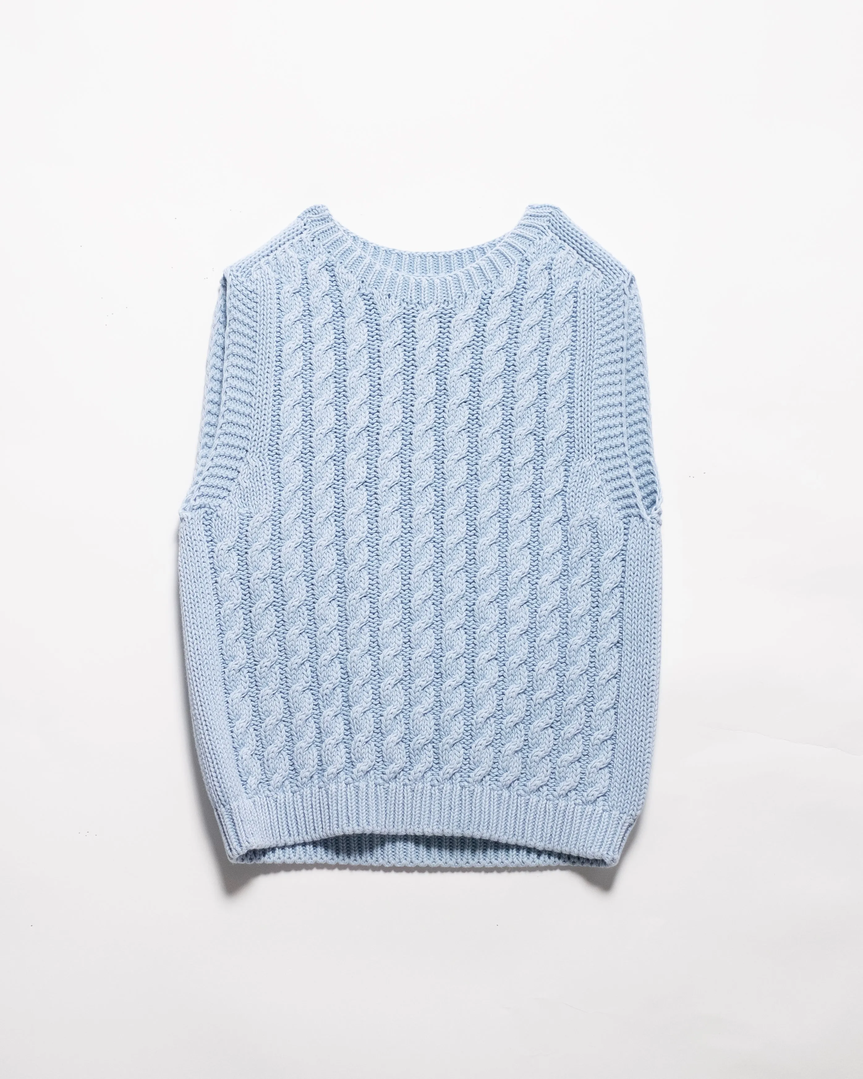 Fine Cotton Cable Tank Top (3D-Knit)