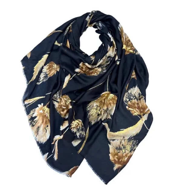 Flower print scarf