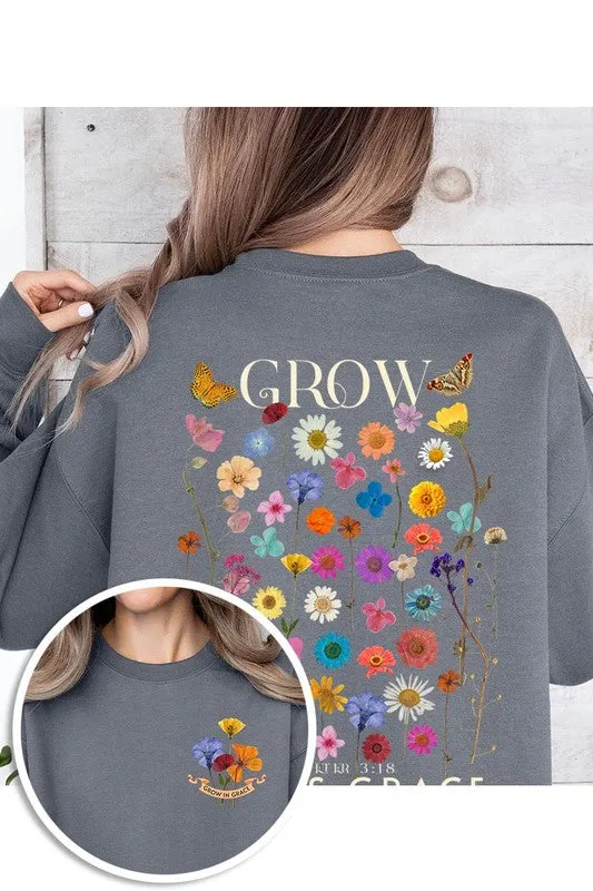 Grow In Grace Graphic Fleece Sweatshirts