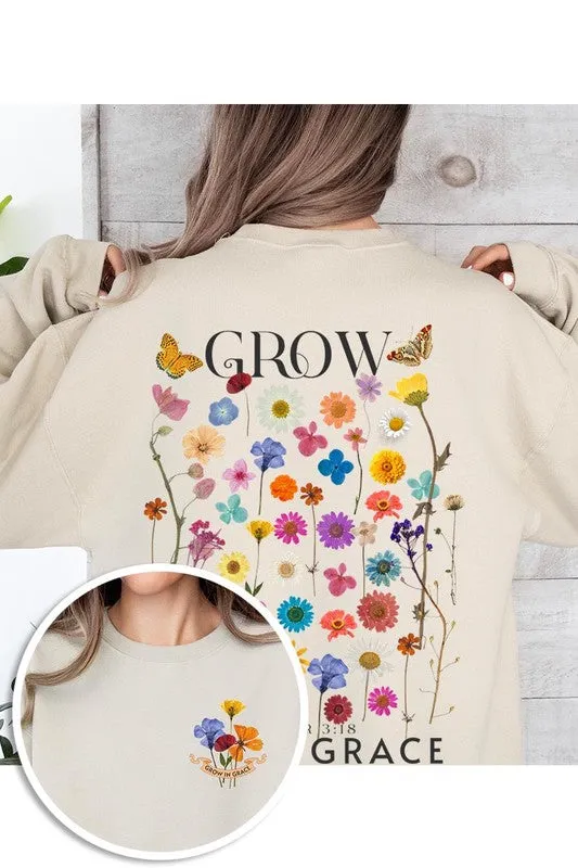 Grow In Grace Graphic Fleece Sweatshirts