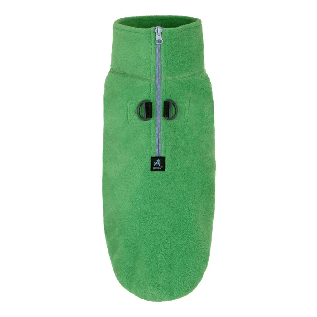 half zip-up fleece vest - green