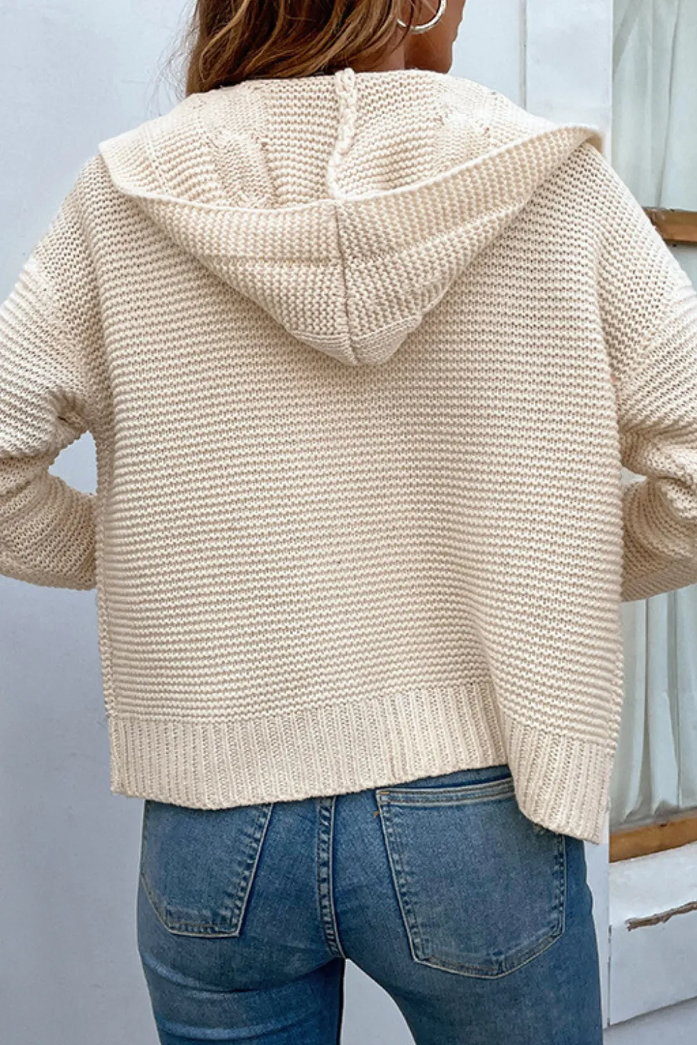 'Helena' Cable Knit Hooded Cardigan (6 Colors)