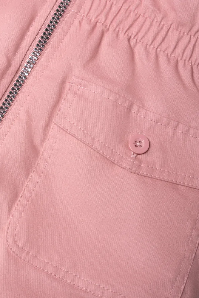 Hooded Parka Coat Pink