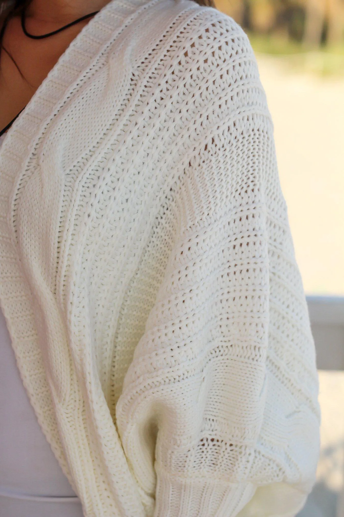 Ivory Cable Knit Cardigan