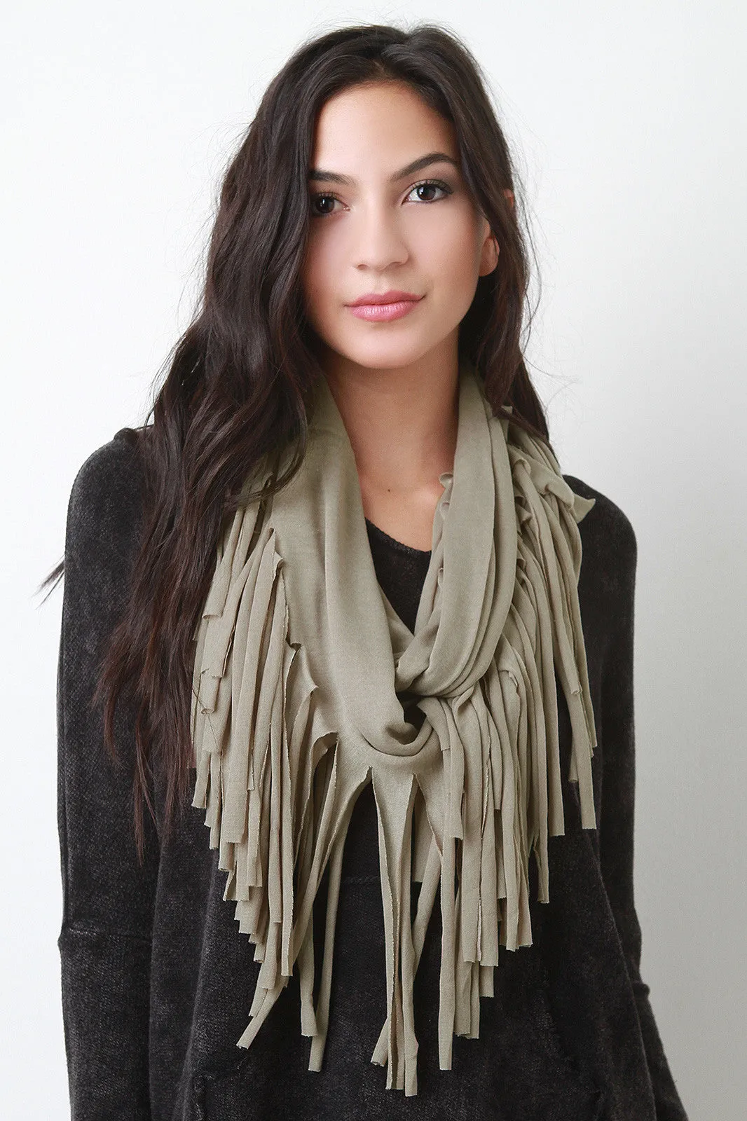 Jersey Fringe Infinity Scarf