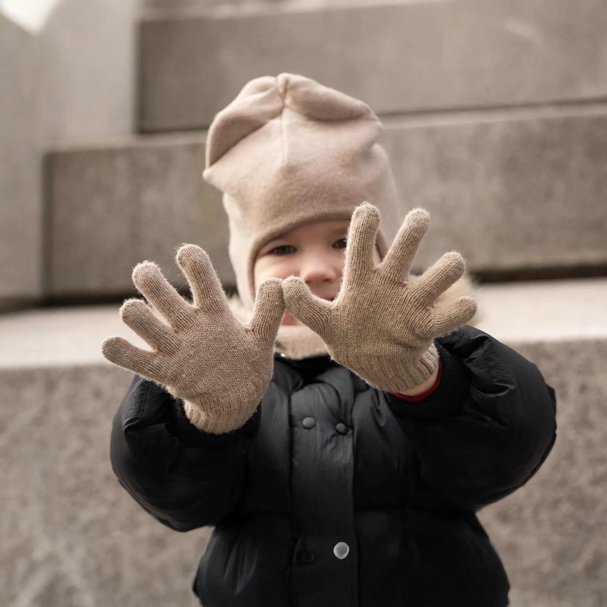 Kids' Knit Gloves Cashmere Blend