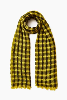 LEMON DROP CHECKERED WOOL SCARF