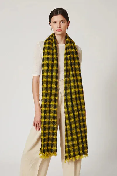 LEMON DROP CHECKERED WOOL SCARF