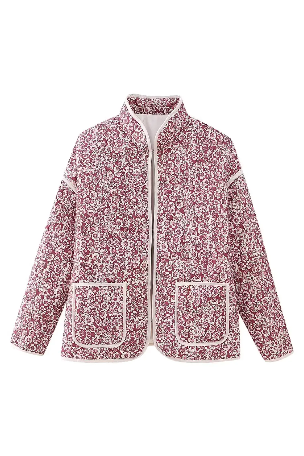 'Lillian' Floral Quilted Puff Jacket (2 Colors)