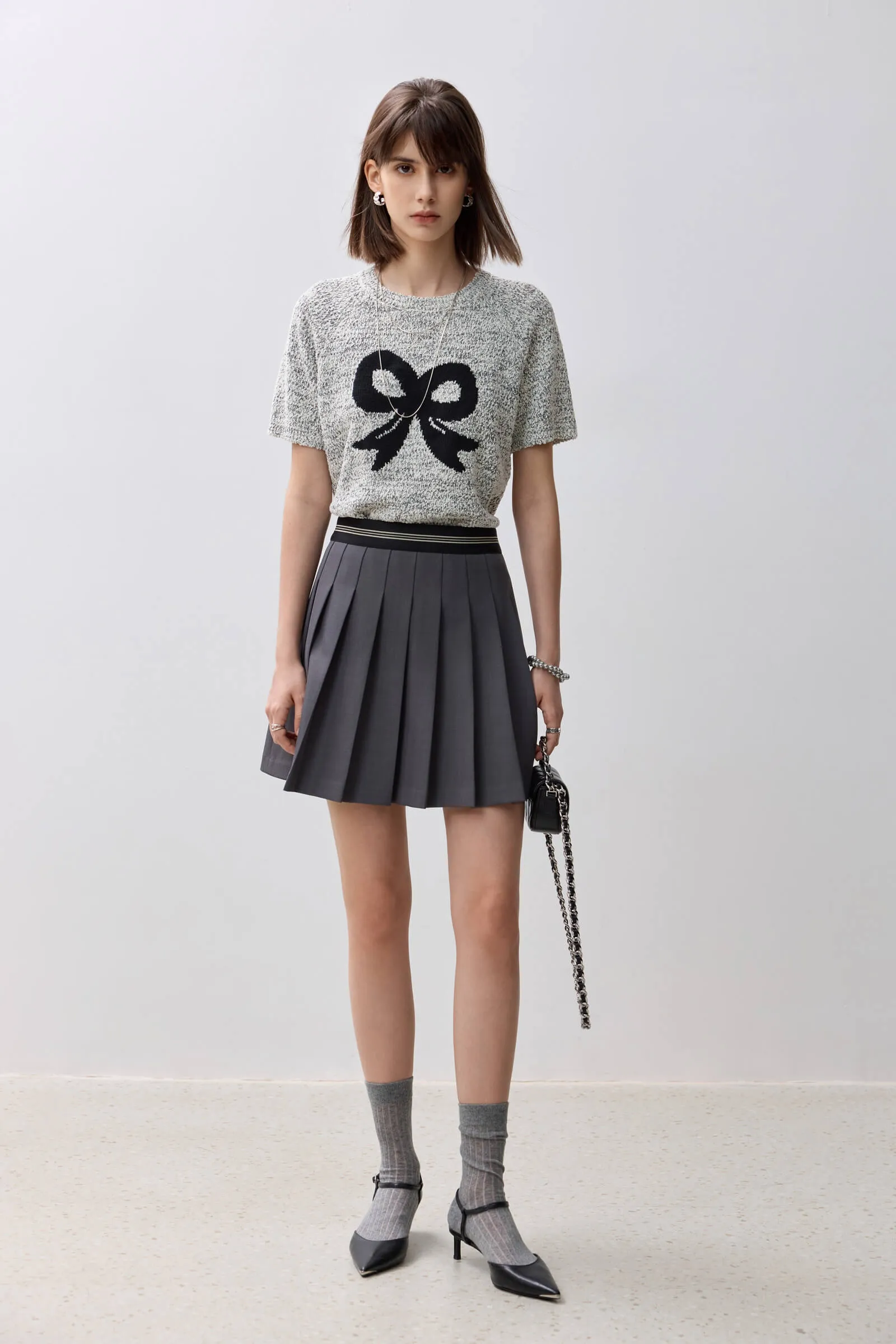 LILY Grey Bow Knit