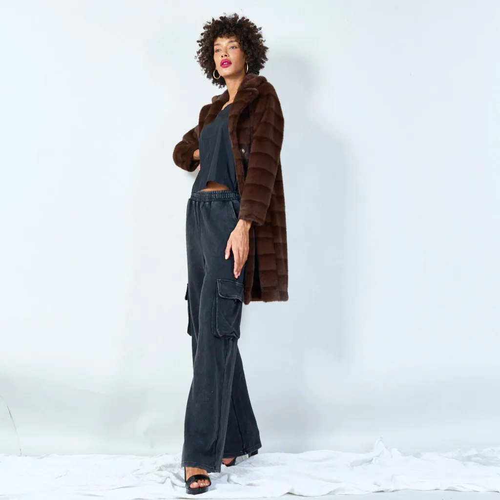 Long faux fur coat with luxurious texture wholesale