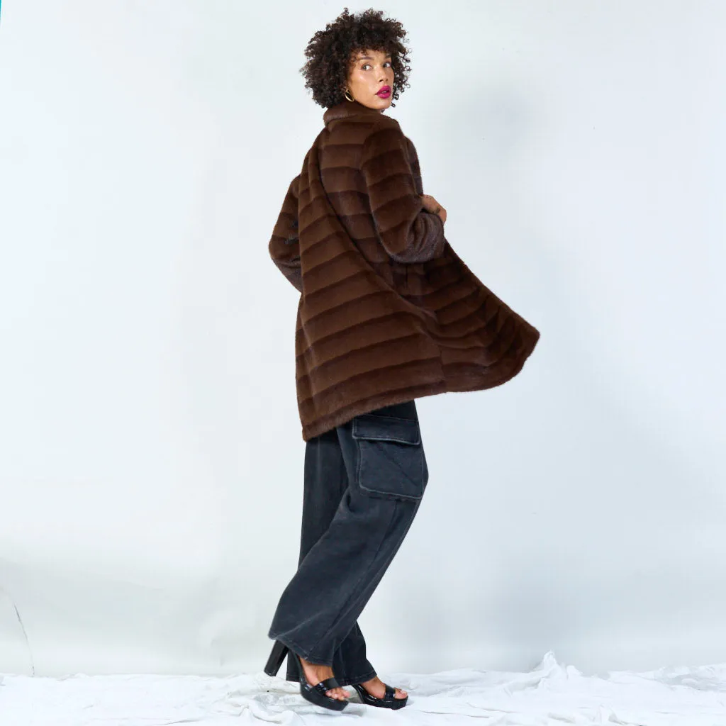 Long faux fur coat with luxurious texture wholesale