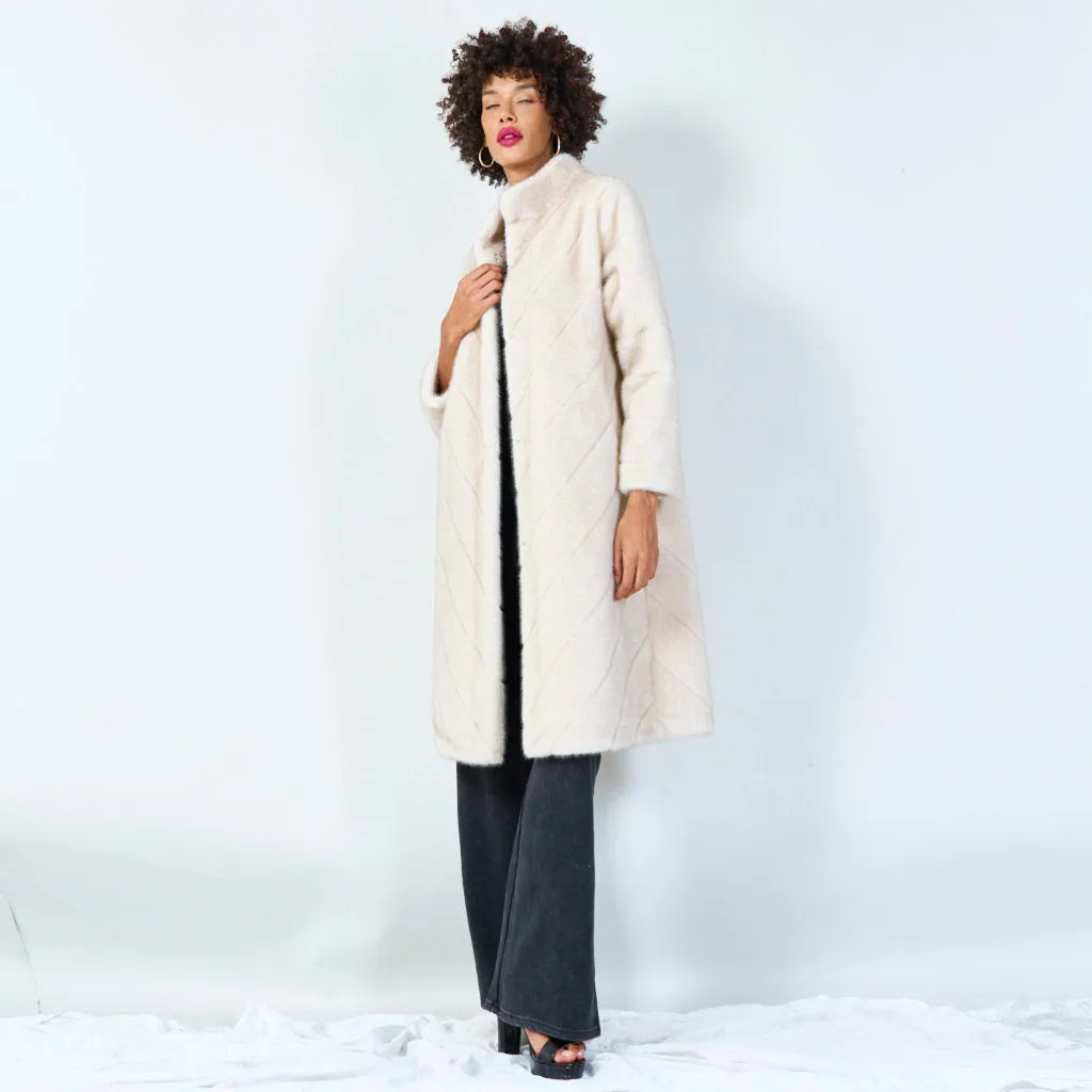 Long faux fur coat with luxurious texture wholesale