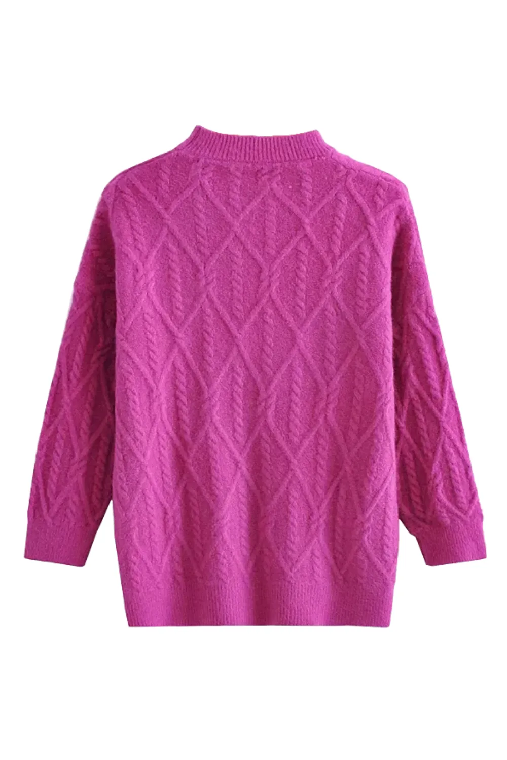 'Melanie' Round Neck Cable-Knit Sweater