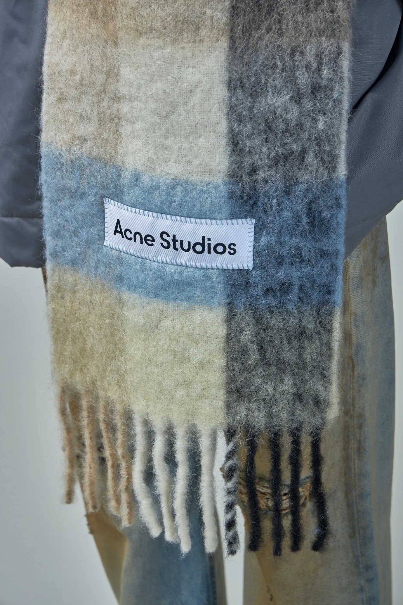 Mohair Checked Scarf