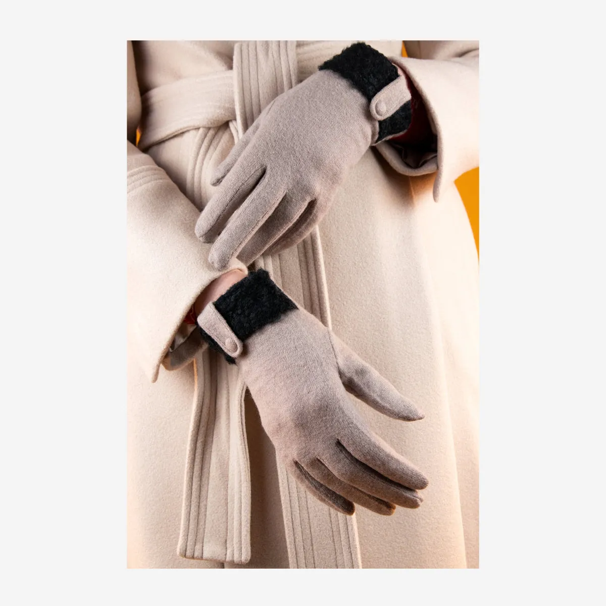 MONICA WOOL GLOVES - CAMEL