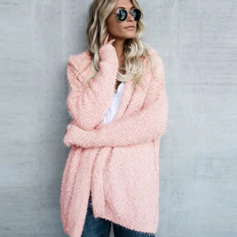 On Replay Fleece Open Front Long Hooded Cardigan