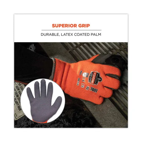 Proflex 7401 Coated Lightweight Winter Gloves, Orange, Large, Pair, Ships In 1-3 Business Days