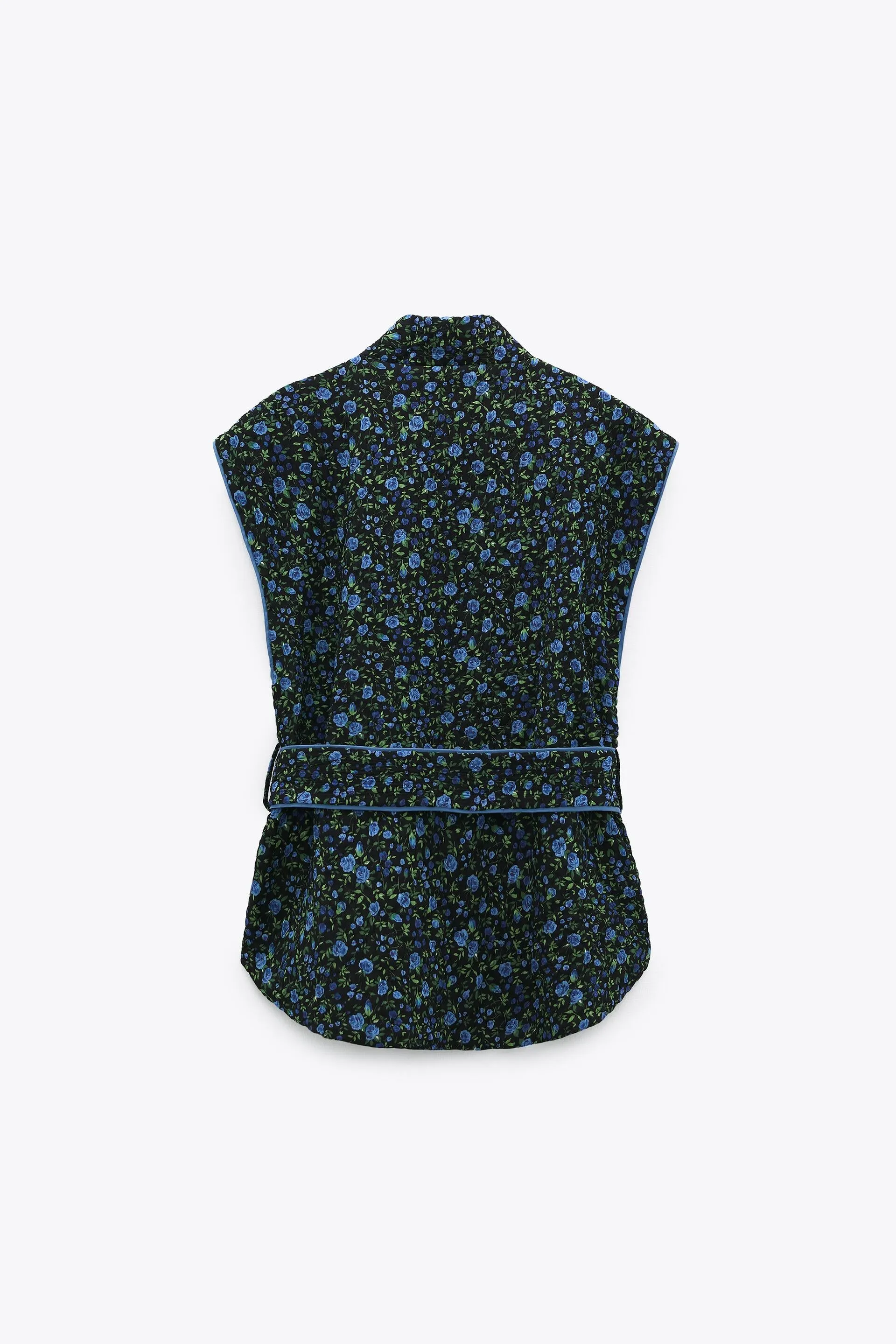 QUILTED FLORAL PRINT WAISTCOAT