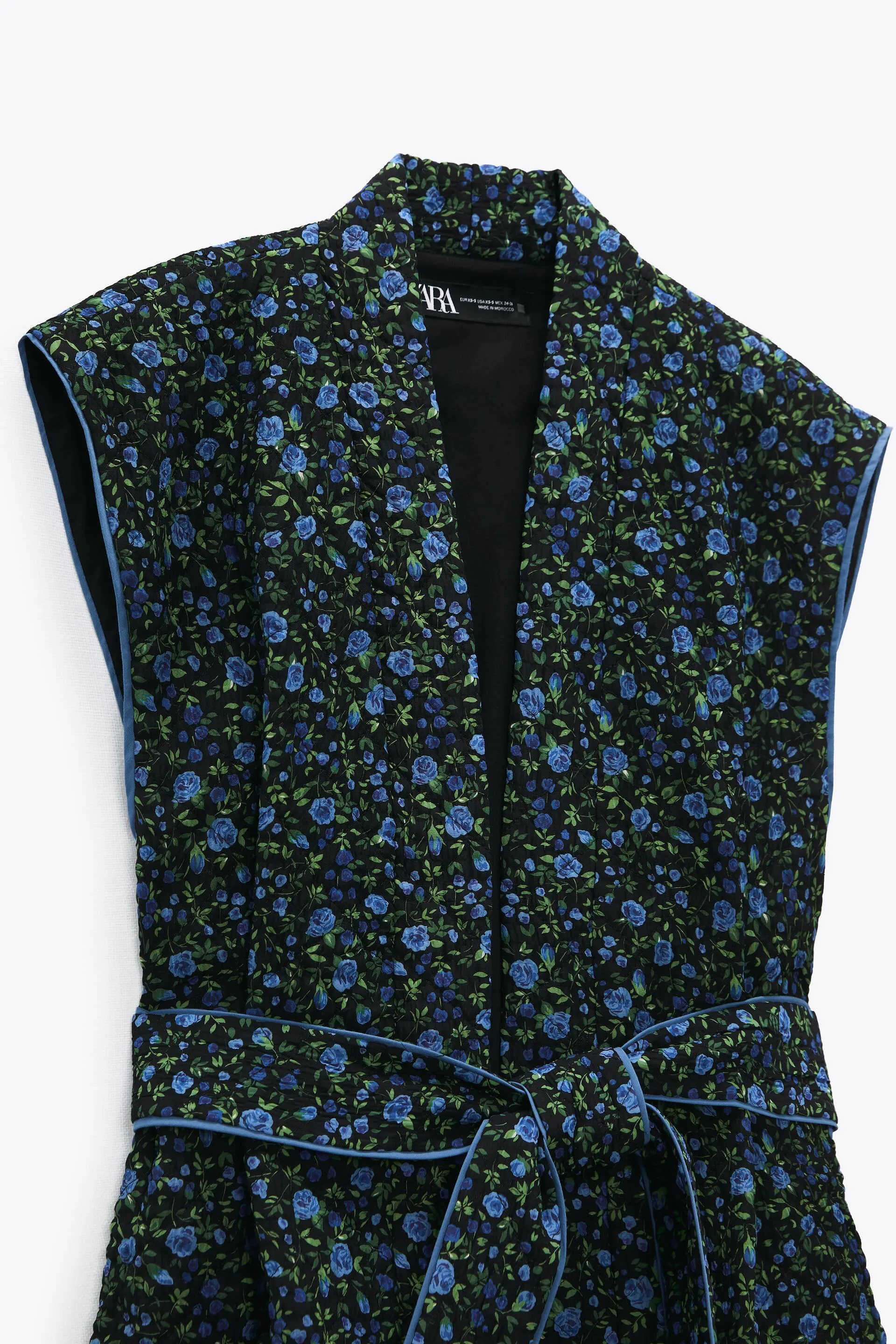 QUILTED FLORAL PRINT WAISTCOAT