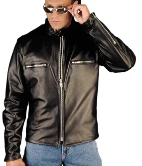 REED Men's Naked Cow Leather Motorcycle Jacket Made in USA