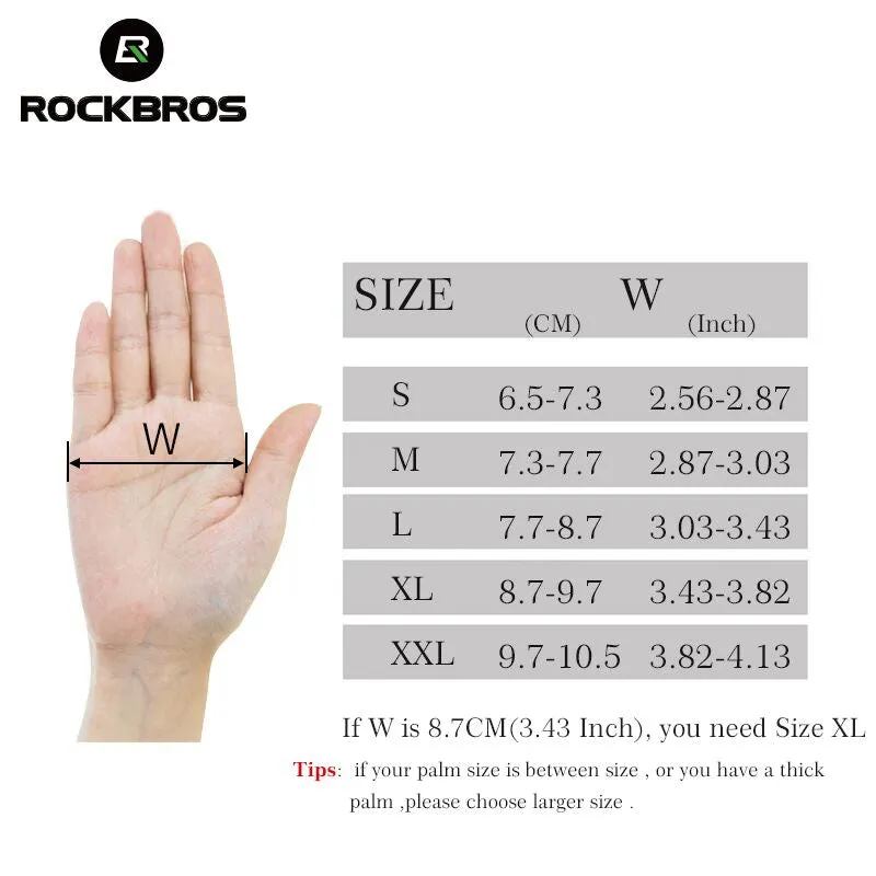 ROCKBROS Touch Screen Bike Gloves Winter Thermal Windproof Warm Full Finger Cycling Glove Anti-slip