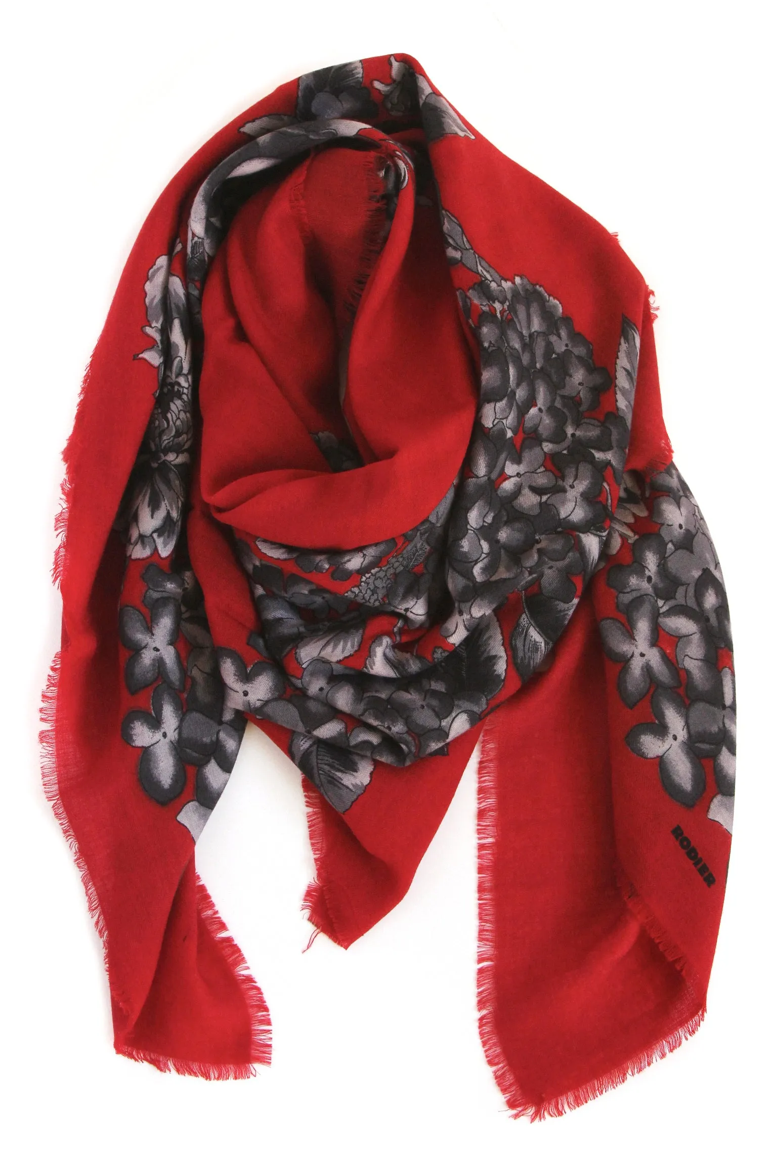 Rodier - Wool Floral Shawl 2154-3 Red