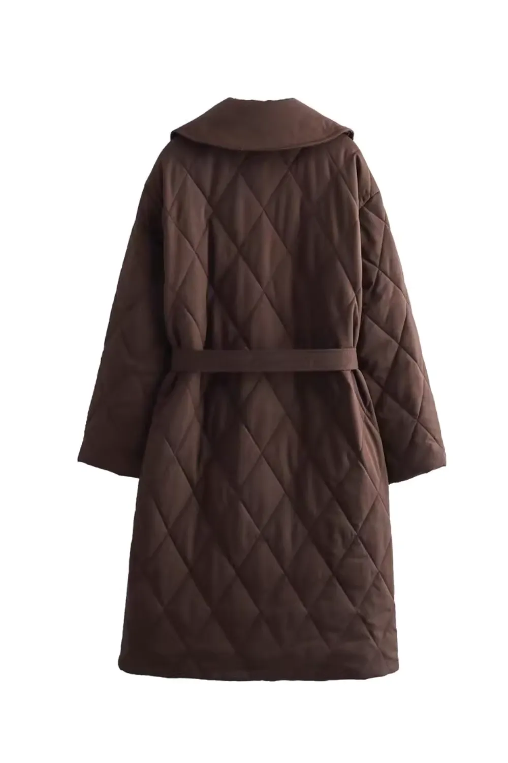 'Samantha' Diamond Quilted Button-down Coat (3 Colors)