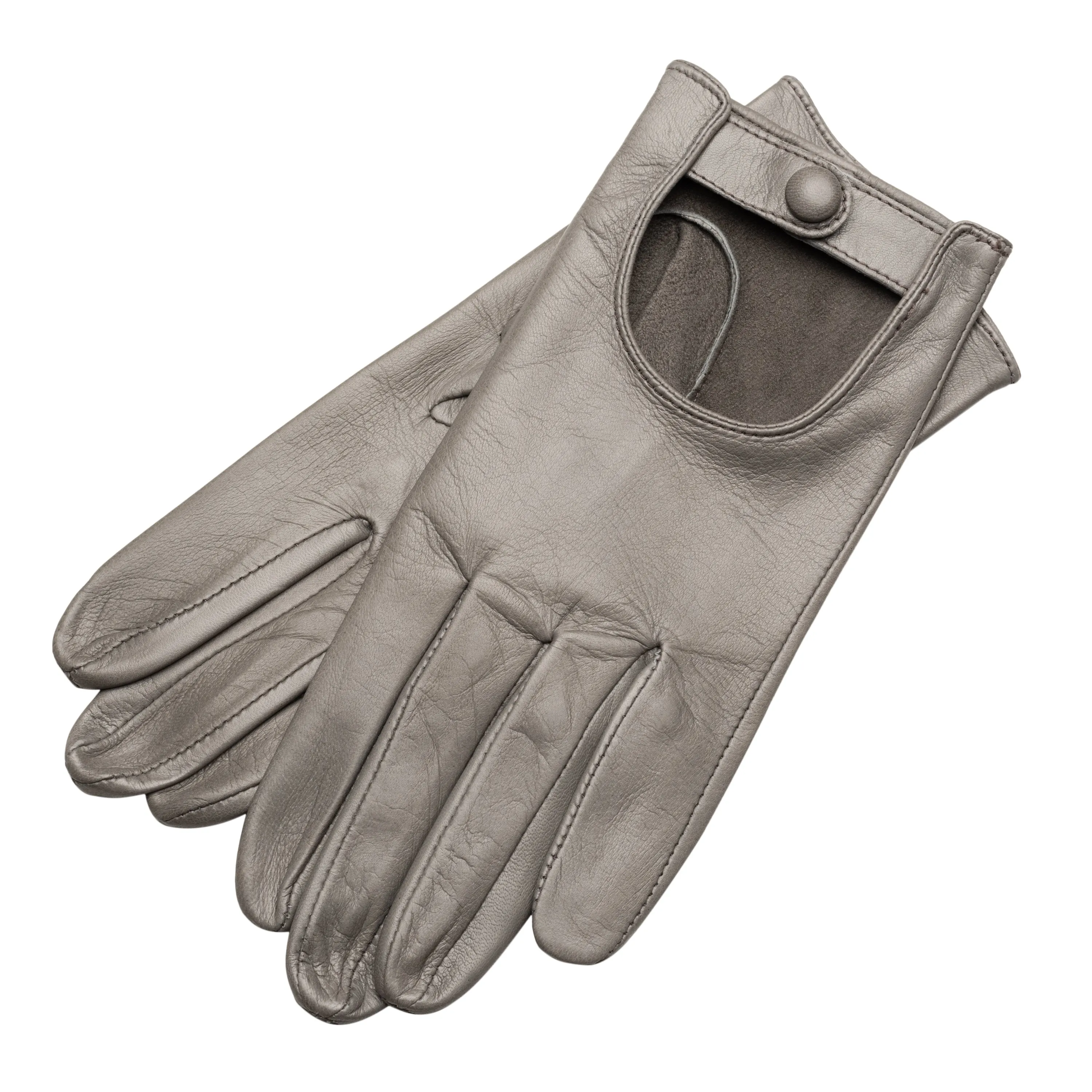 SHIELD & STYLE grey leather gloves