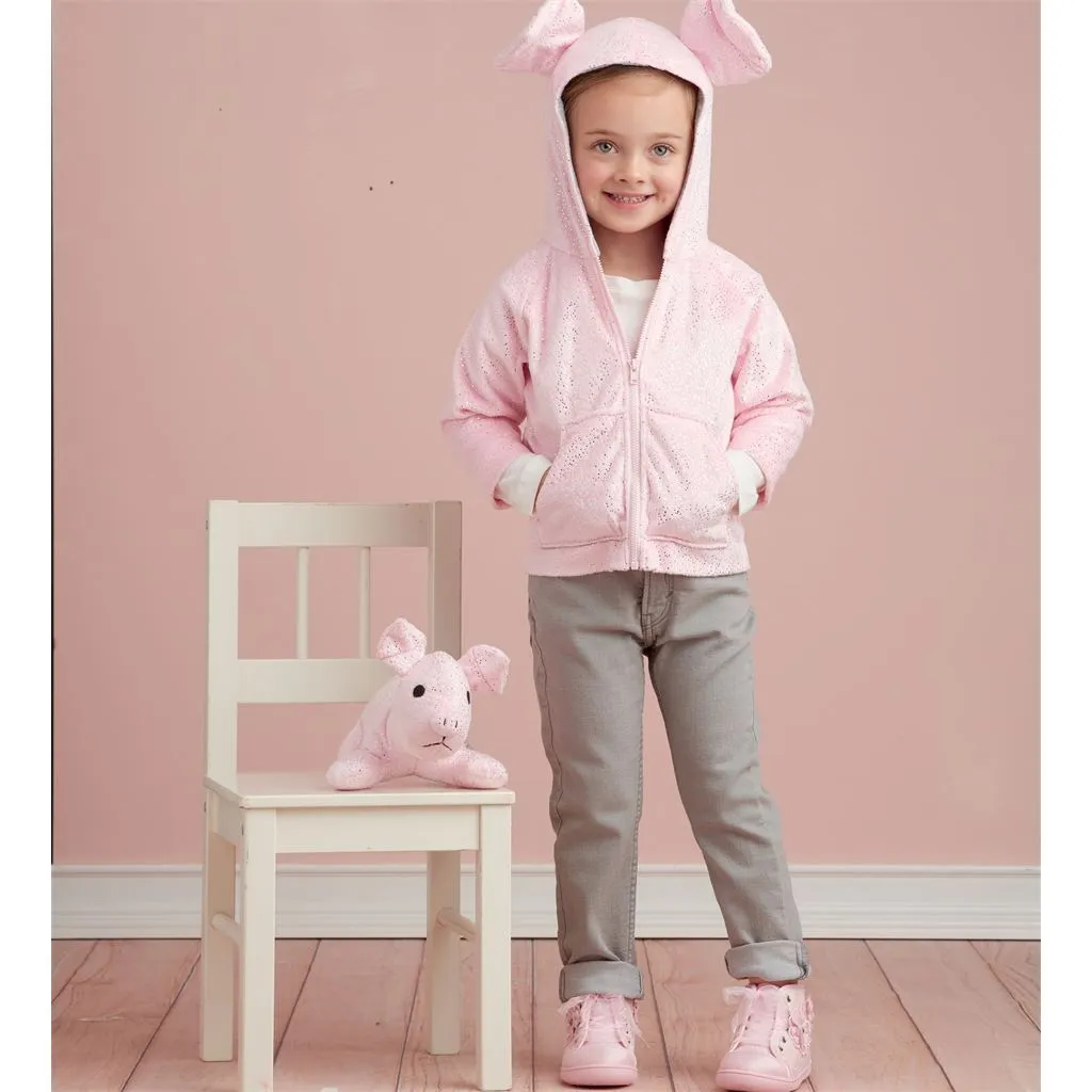 Simplicity Sewing Pattern S9391 Toddlers' Jackets and Small Plush Animals