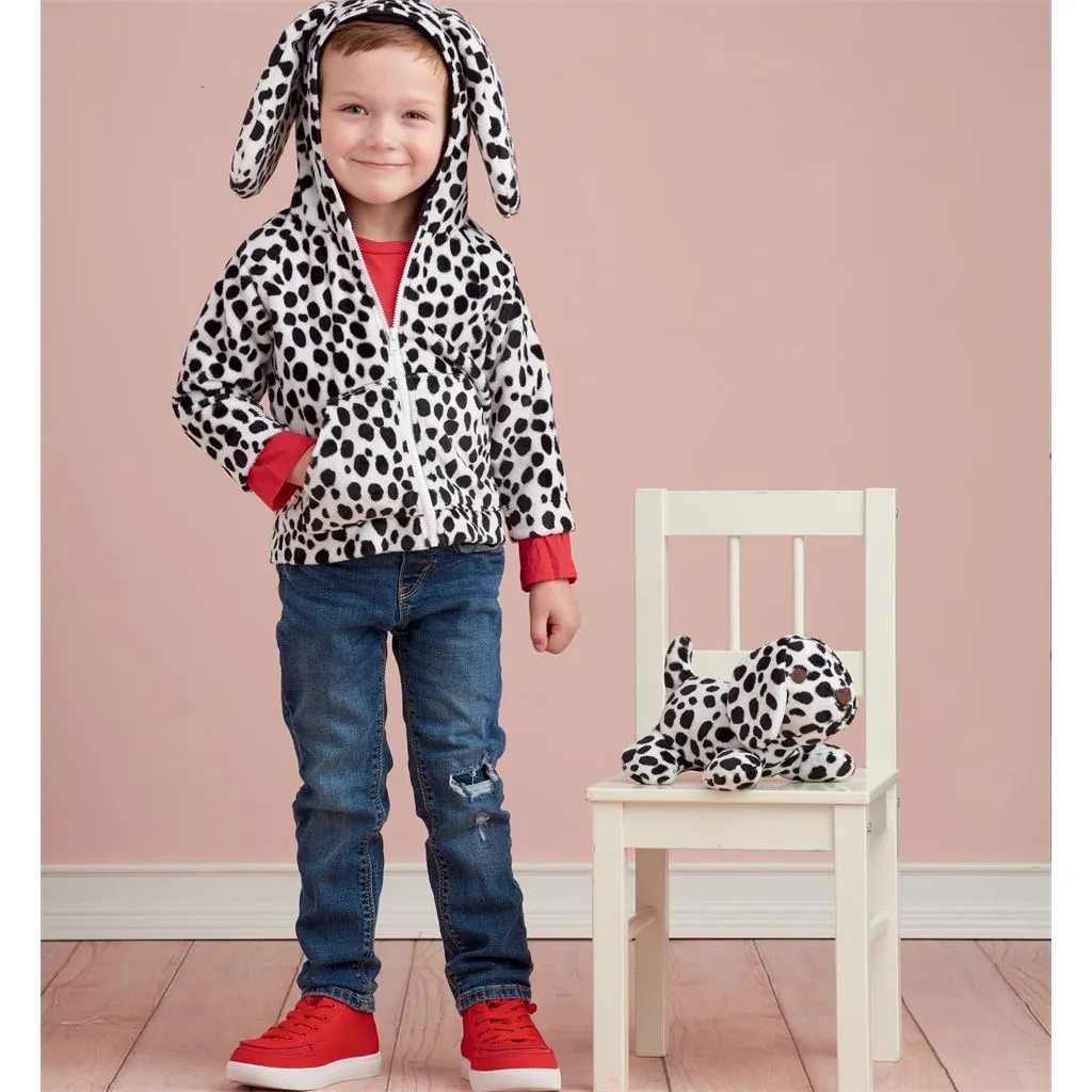 Simplicity Sewing Pattern S9391 Toddlers' Jackets and Small Plush Animals