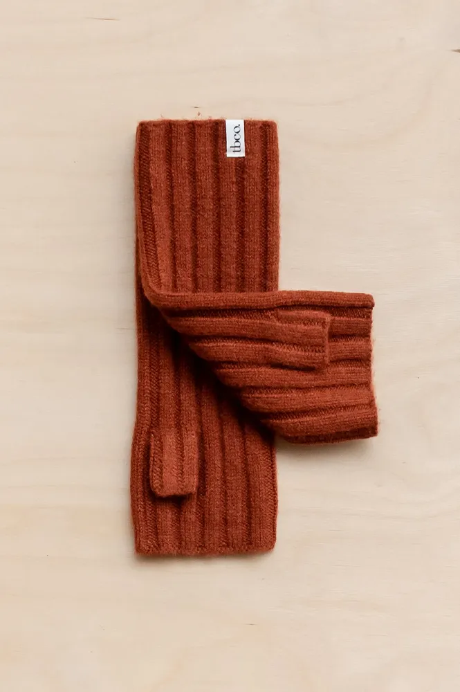 TBCo Cashmere & Merino Rust Wrist Warmers